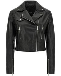 Pinko - Jassen ,Zwart ,Leer New Sensibile Nappa Jacket - Lyst