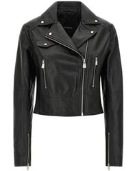 Pinko - Jassen ,Zwart ,Leer New Sensibile Nappa Jacket - Lyst