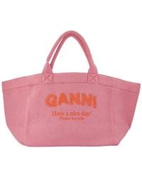 Ganni - Reversible Tote Xxl - Lyst