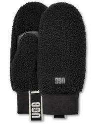 UGG - Fäustlinge Aus Fluff Mit Logo-Tape Für Damen - Lyst