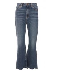 3x1 - Jeans ,Blauw ,Denim Hoge Taille Wijde Jeans Voor Vrouwen - Lyst