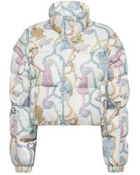 Philipp Plein - Jassen ,Veelkleurig ,Nylon Nylon Cropped Down Puffer Jacket Tassels - Lyst
