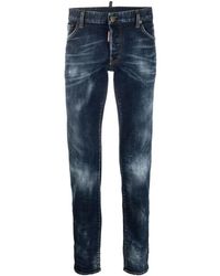 DSquared² - Jeans ,Blauw ,Slim Fit Jeans Met Distressed Details - Lyst