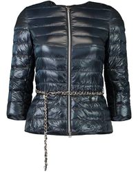 Herno - Marineblaue Slim-Fit Gürteljacke - Lyst
