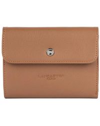 Lancaster - Accessoires ,Bruin ,Leer Portefeuille A Rabat Avec Pression Soft Pm - Lyst