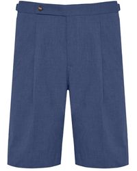 Incotex - Korte Broeken ,Blauw ,Katoen Casual Katoenen Shorts Met Zakken - Lyst