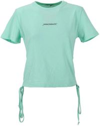 hinnominate - Grünes t-shirt mit rüschen und logo - Lyst