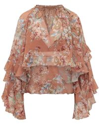Zimmermann - Awaken Ruffle Blouse - Lyst