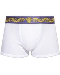 Versace - Ondergoed ,Wit ,Katoen Printed Cotton-Jersey Trunks - Lyst