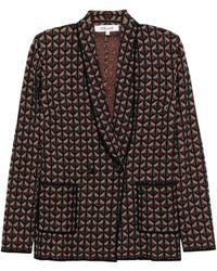 Diane von Furstenberg - Jassen ,Veelkleurig ,Wol Stijlvolle Blazer - Lyst
