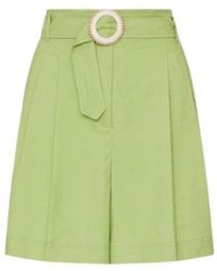 Marella - Korte Broeken ,Groen ,Katoen Cascata Shorts - Lyst