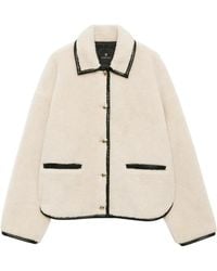 Anine Bing - Room Faux Shearling Jas Met Gouden Knopen - Lyst