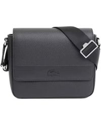 Lacoste - Tassen ,Zwart ,Leer Messenger Chantaco Sacoche - Lyst
