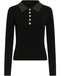 Fracomina - Zwarte Wol Kasjmier Polo Chic Stijl - Lyst