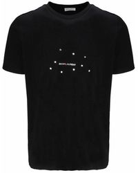 Saint Laurent - Tops ,Zwart ,Katoen Star Logo Katoenen T-Shirt - Lyst