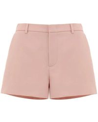 Gucci - Korte Broeken ,Roze ,Wol Luxe Wol Mohair Blend Shorts - Lyst