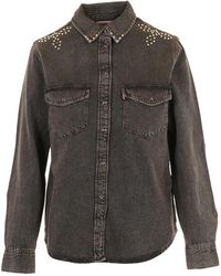 Levi's - Overhemden ,Bruin ,Denim Iconic Western Bejewelled Western - Lyst