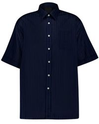 Givenchy - Blauw Gestreept Katoenen Voile Overhemd - Lyst