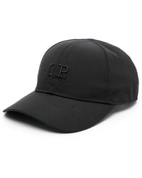 C.P. Company - Schwarze logo-bestickte mütze - Lyst