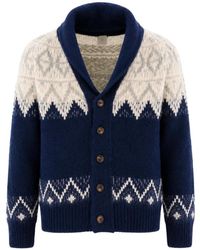 Eleventy - Truien & Vesten ,Veelkleurig ,Kasjmier Sjaalkraag Jacquard Vest - Lyst