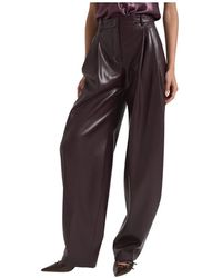 ANDAMANE - Broeken ,Paars ,Polyester Paarse Eco Leren Broek Tracy - Lyst