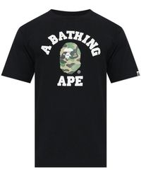 A Bathing Ape - Tops ,Zwart ,Katoen Logo T-Shirt - Lyst
