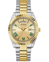 Guess - Accessoires ,Geel ,Two-Tone Horloge Gd Connoisseur - Lyst