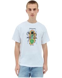 Brain Dead - Tops ,Wit ,Katoen T-Shirt Van Katoen Met Grafische Print - Lyst