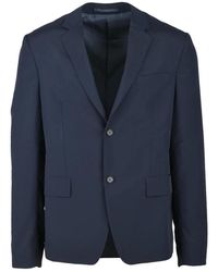 Prada - Jassen ,Blauw ,Nylon Nylon Jas Met Knoopsluiting - Lyst