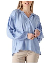 Mos Mosh - Overhemden ,Blauw ,Elegante Blauwe Blouse Voor Stijlvolle - Lyst