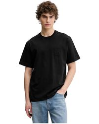 Bluemarble - Tops ,Zwart ,Katoen T-Shirt Met Geborduurd Logo - Lyst