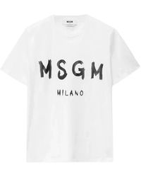 MSGM - T-Shirt Met Ronde Hals En Korte Mouwen - Lyst