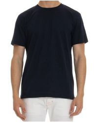 Roberto Collina - Tops ,Blauw ,Katoen Blauw Katoen Jersey T-Shirt Polo - Lyst