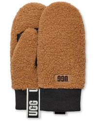 UGG - Fäustlinge Aus Fluff Mit Logo-Tape Für Damen - Lyst