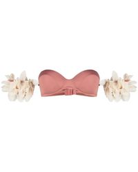 LaRevêche - Badmode ,Roze ,Roze Bloemen Bikini Top - Lyst