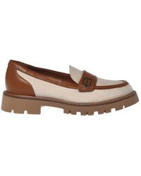 Baldinini - Canvas Und Leder Loafer - Lyst