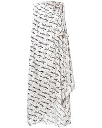 Balenciaga Asymmetrical Sleeveless Dress - Wit
