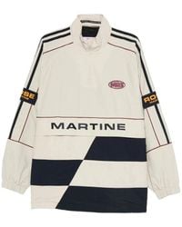 Martine Rose - Gestreepte Half-Zip Logo Mouw Buitenkleding - Lyst