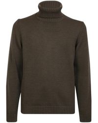 Zanone - Groene Gebreide Hoge Hals Pullover Aw23 - Lyst