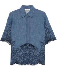 Zimmermann - Coco Embroidered Denim Shirt - Lyst