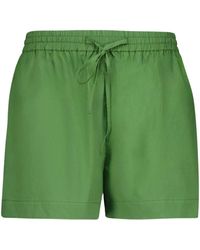 Matteau - Korte Broeken ,Groen ,Katoen Groene Poplin Relaxte Shorts - Lyst