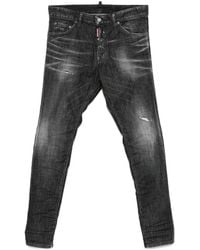 DSquared² - Schwarze Distressed Jeans Mit Ausgebleichter Waschung - Lyst