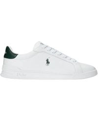 Ralph Lauren - Sneakers in pelle bianca heritage court ii - Lyst