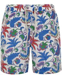 Mc2 Saint Barth - Bianco pantaloncini da bagno in lino stampa floreale - Lyst