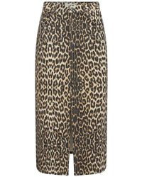 co'couture - Leopard print denim slit skirt - Lyst
