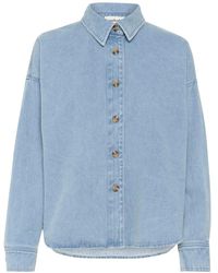 Soaked In Luxury - Lichtblauwe Denim Overshirt Blouse - Lyst