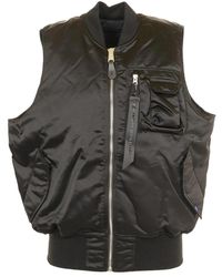 Alpha Industries - Jassen ,Zwart ,Polyester Ma-1 Base Vest - Lyst