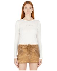 Guess - Tops ,Wit ,Katoen American Frontier Langar T-Shirt - Lyst