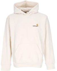 Carhartt - American Script Naturel Herensweater Met Capuchon - Lyst