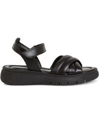 Tamaris - Schwarze leder casual offene sandalen - Lyst